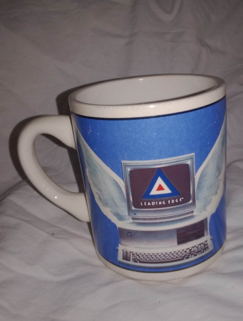 Vintage Personal Computer Wings Coffee Mug Cup USA 70s 80s Leading Edge Advertis